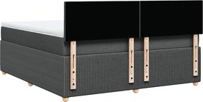 vidaXL Κρεβάτι Boxspring με Στρώμα Σκούρο Γκρι 180x200 εκ Υφασμάτιν
