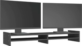 vidaXL Βάση Οθόνης Γκρι 100 x 27 x 15 εκ. από Μασίφ Ξύλο Πεύκου