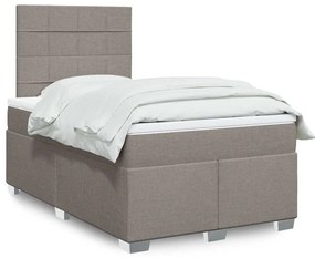 vidaXL Κρεβάτι Boxspring με Στρώμα Taupe 120x200 εκ. Υφασμάτινο