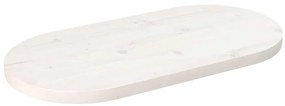 vidaXL Επιφάνεια Τραπεζιού Οβάλ Λευκή 80x40x2,5 εκ. Μασίφ Ξύλο Πεύκου