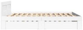 vidaXL Πλαίσιο Κρεβατιού με κεφαλάριου Λευκό 120x190 εκ Επεξεργ. Ξύλο