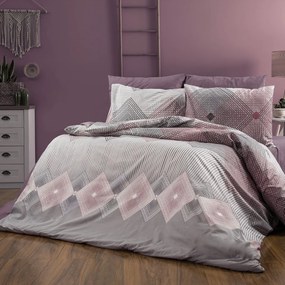 Σεντόνια Υπέρδιπλα (Σετ 220x240) Dimcol Καλλιρόη 606 Grey-Burgundy