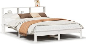 vidaXL Σκελετός Κρεβ. Χωρίς Στρώμα Λευκό 135x190 εκ Μασίφ Πεύκο