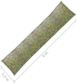 vidaXL Δίχτυ Σκίασης Παραλλαγής Πράσινο 1,5 x 6 μ. με Σάκο Αποθήκευσης