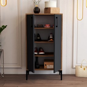 Shoe Cabinet Prag - Walnut, Anthracite Walnut
Anthracite