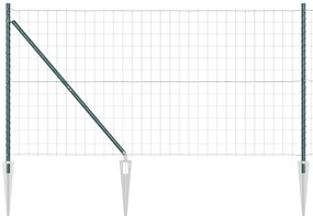 vidaXL Ευρωπαϊκή Περίφραξη με 7 ατράκτους 1.4x10 μ Γαλβανισμένο Ατσάλι Πράσινο