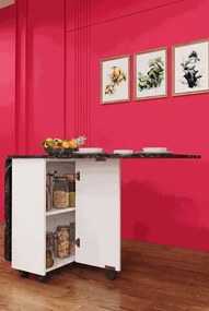 Stewehome Πτυσσόμενο τραπέζι κουζίνας Royal Μάρμαρο 155x70x75 cm