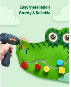 VEVOR Crocodile Activity Wall Busy Board Panels 9 Activities Sensory Wall Panel