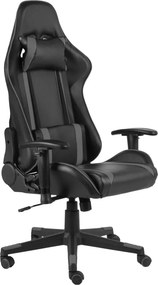 vidaXL Καρέκλα Gaming Περιστρεφόμενη Γκρι PVC