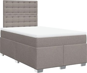 vidaXL Κρεβάτι Boxspring με Στρώμα Taupe 120x200 εκ. Υφασμάτινο