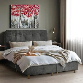 Επενδυμένο Κρεβάτι New Amsterdam Fylliana Γκρί Διπλό 160x200 εκ. 160x208x124 εκ.