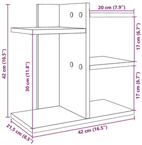 Έπιπλο Οργάνωσης Γραφείου Γκρι Σκυρ. 42x21,5x42 εκ Επεξ. Ξύλο