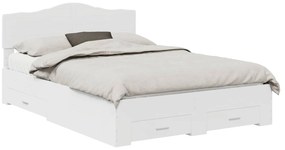 vidaXL Σκελετός Κρεβατιού Λευκό 140 x 190 cm Επεξεργασμένο ξύλο
