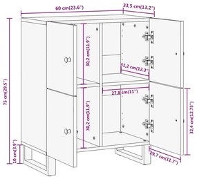 ΒΟΗΘΗΤΙΚΟ ΈΠΙΠΛΟ ΚΑΦΕ/ΜΑΥΡΟ 60X33,5X75 ΕΚ. ΜΑΣΙΦ ΞΥΛΟ ΜΑΝΓΚΟ 356809