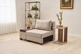 1-Seat Sofa-Bed Perenna Linen Left - Cream Cream