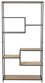 vidaXL Βιβλιοθήκη 90,5x35x180 εκ. από Μασίφ Ξύλο Ελάτης / Ατσάλι