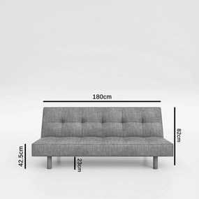 ΚΑΝΑΠΕΣ ΚΡΕΒΑΤΙ HERMES ΤΡΙΘΕΣΙΟΣ ΜΠΕΖ 180X95X82CM