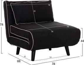 ΠΟΛΥΘΡΟΝΑ ΚΡΕΒΑΤΙ BRAXTON HM8425.03 ΜΑΥΡΟ ΥΦΑΣΜΑ 78x88x78Υεκ.