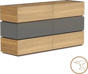 Συρταριέρα Sonlen pakoworld mdf σε ανθρακί-sonoma απόχρωση 120x40x72εκ