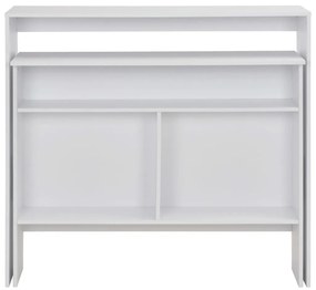 vidaXL Τραπέζι Μπαρ με 2 Επιφάνειες Λευκό 130 x 40 x 120 εκ.
