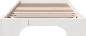 vidaXL Σκελετός Κρεβατιού Λευκό 80 x 200 cm Στερεά ξυλεία πεύκου