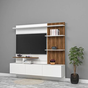 Stewehome Έπιπλο τηλεόρασης με ράφι από mdf Λευκό 70x24x10 cm
