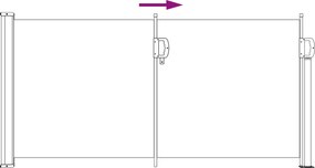vidaXL Ανακλινόμενος Πλευρικός Απλώστρα 100 x 300 cm