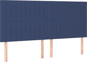 vidaXL Κρεβάτι Boxspring με Στρώμα Μπλε 180x200 εκ. Υφασμάτινο