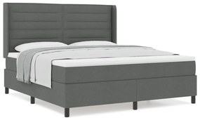 vidaXL Κρεβάτι με Στρώμα Σκελετού Γκρι 180x200 εκ. Ύφασμα