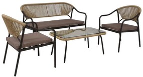 Σετ Κήπου 4 Τεμαχίων 2133 Fylliana Καφέ 124x62x77 εκ. 124x62x77 εκ.