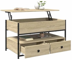 vidaXL Τραπεζάκι Σαλονιού Sonoma Δρυς 85x50x50 εκ. Επ. Ξύλο & Μέταλλο