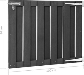 vidaXL Πόρτα Φράχτη Γκρι 100 x 80 εκ. από WPC