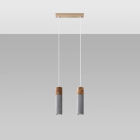 Sollux Κρεμαστό φωτιστικό Zane 2,σκυρόδεμα, ξύλο, 2xGU10/40w