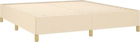 vidaXL Κρεβάτι Boxspring με Στρώμα Κρεμ 180x200 εκ. Υφασμάτινο