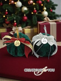 Κολοκύθα Σμαραγδί Πράσινο βελούδινη μεσαία - Ασημί