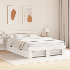 vidaXL Σκελετός Κρεβατιού Λευκό 160 x 200 cm Συμπαγές ξύλο πεύκου