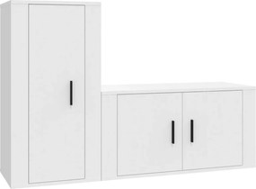 vidaXL Σετ Επίπλων Τηλεόρασης 2 Τεμαχίων Λευκό από Επεξεργασμένο Ξύλο