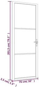 vidaXL Εσωτερική Πόρτα 76x201,5 εκ. Μαύρο Ματ Γυαλί και Αλουμίνιο