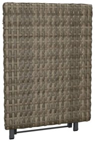 vidaXL Τραπέζι Πτυσσόμενο Γκρι 45 x 35 x 32 εκ. από Συνθετικό Ρατάν