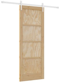 vidaXL Συρόμενη Πόρτα με Σετ Εξαρτημάτων 78x202 εκ. Μασίφ Ξύλο Πεύκου