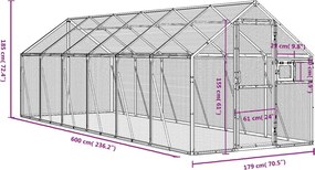 vidaXL Κλουβί Ανθρακί 1,79 x 6 x 1,85 μ. από Αλουμίνιο