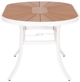ΤΡΑΠΕΖΙ ΕΞΩΤ.ΧΩΡΟΥ TELAMO HM6288.02 ΑΛΟΥΜΙΝΙΟ ΛΕΥΚΟ &amp; POLYWOOD 160X90Χ73.5Υεκ.