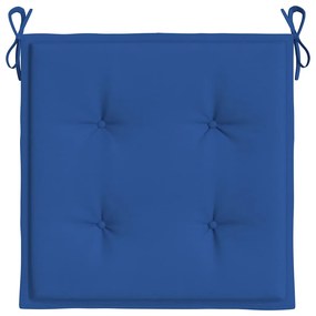 vidaXL Μαξιλάρια Καρέκλας Κήπου 2 τεμ. Μπλε Ρουά 50x50x4εκ. Υφασμάτινα