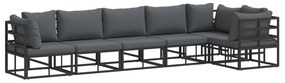 vidaXL Σετ Καναπέ Κήπου 6 pcs Μαύρο 70 x 70 x 32 εκ Αλουμίνιο
