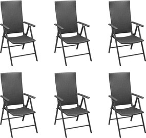 vidaXL Σετ Τραπεζαρίας Κήπου 7 Τεμαχίων Μαύρο