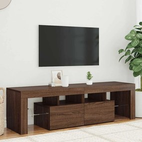 vidaXL Έπιπλο Τηλεόρασης με LED Καφέ Δρυς 140 x 36,5 x 40 εκ.