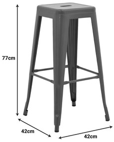 Σκαμπό μπαρ Utopia μέταλλο σε ανθρακί απόχρωση 42x42x76εκ 42x42x76 εκ.