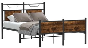 vidaXL Πλαίσιο Κρεβατιού Χωρ. Στρώμα Καπνιστή Δρυς 120x200εκ. Επ. Ξύλο