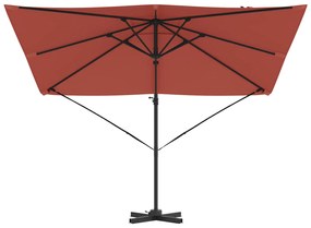 vidaXL Καντιλέβερ Ρόμα Παρκομπρέλα Τερρακότα 286x285x265 εκ. Από Αλουμίνιο