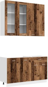 vidaXL Μονάδα κουζίνας LYON 4 pcs Παλαιωμένο ξύλο Επεξεργασμένο Ξύλο
